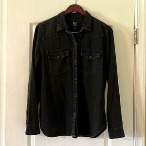 Gap black denim shirt